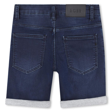 BOSS short para niño y adolescente de mezclillacolor azul marino